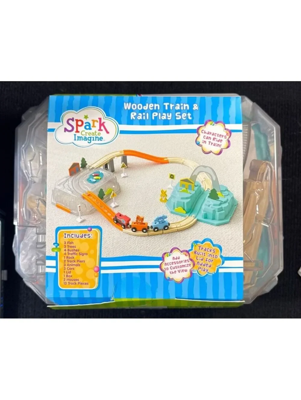 Spark Create Imagine Wooden Train & Rail Play Set